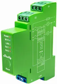 Dimmer smart Shelly - Pro Dimmer 2PM, verde