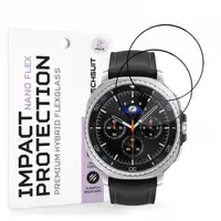 Folie Protectie Techsuit Nano Flex pentru Samsung Galaxy Watch8 Classic, Set 2 bucati, Plastic, Neagra