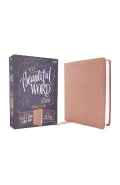 Niv, Beautiful Word Bible, Updated Edition, Peel/Stick Bible Tabs, Leathersoft, Pink, Red Letter, Comfort Print: 600+ Full-Color Illustrated Verses