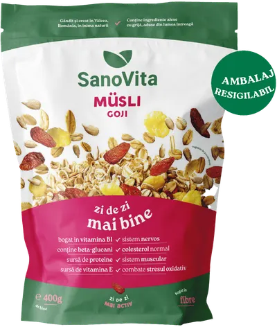 Musli cu goji fara zahar, 400g, SanoVita