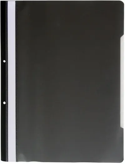 Folder Spree - Clasic, cu fata transparenta si perforare, A4, negru
