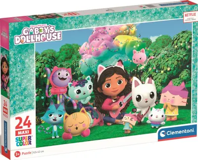 Puzzle pentru copii Clementoni din 24 piese - Casa de păpuși a lui Gabby (varianta 1)