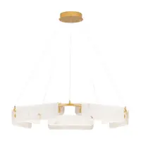 Lustră crem/alămie LED cu intensitate reglabilă cu aspect de marmură ø 93 cm Aider – Nova Luce