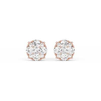 Cercei din aur roz cu diamante de 0.67ct