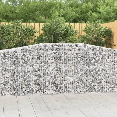 vidaXL Coșuri gabion arcuite 2 buc, 400x50x100/120 cm fier galvanizat