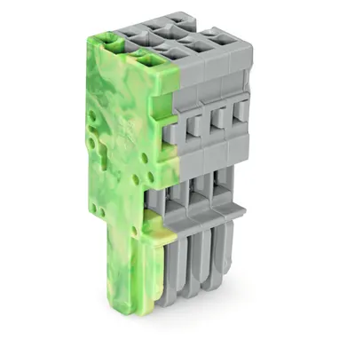 1-conductor female plug; 4 mm²; 4-pole; 4,00 mm²; green-yellow, gray
