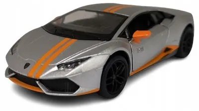 Mașină metalică Kinsmart - Lamborghini Huracan LP-610-4, 1:36, gri deschis