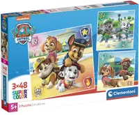 Puzzle pentru copii Clementoni din 3 x 48 piese - Paw Patrol (opțiunea 2)