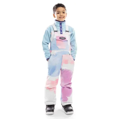 Pantaloni cu bretele pentru snowboard pentru băieți KB1 Jazzy Multicolor