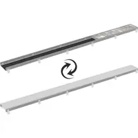 Capac cu doua fete pentru rigola dus din otel inoxidabil 850 mm Alcadrain DOUBLE-850M