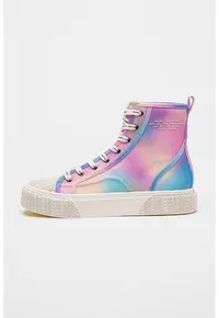 Tenisi mid-high cu logo pe talpa - Albastru pastel/Roz pastel/Lila