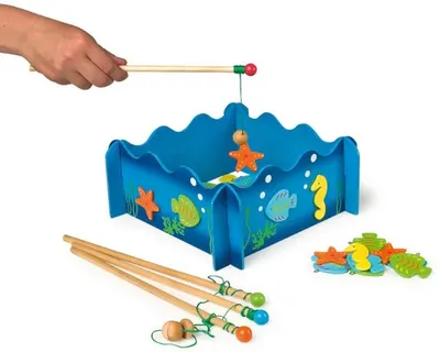 Joc din lemn Small Foot - Tanar pescar, 24 piese