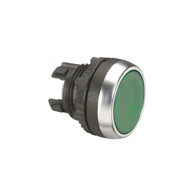 Osmoz illuminated spring return head - flush - verde