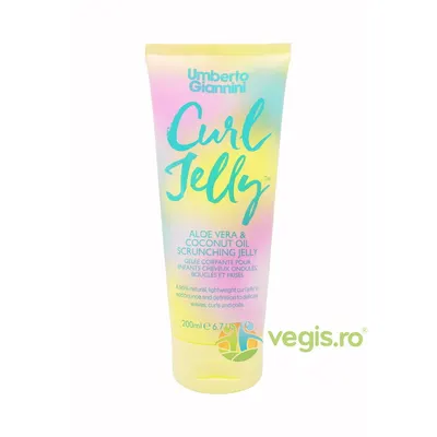 Gel pentru Definirea Buclelor pentru Parul Ondulat, Cret sau Foarte Cret pentru Copii cu Aloe Vera si Ulei de Cocos Mini Curls 200ml