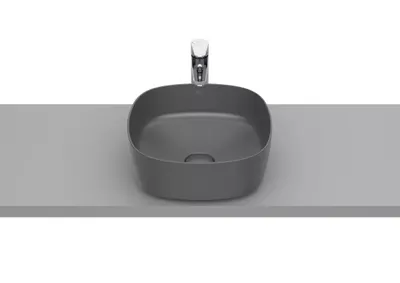 Lavoar Roca Inspira A327502640, montare pe blat, 37 x 37 cm, FineCeramic, mat, Antracit