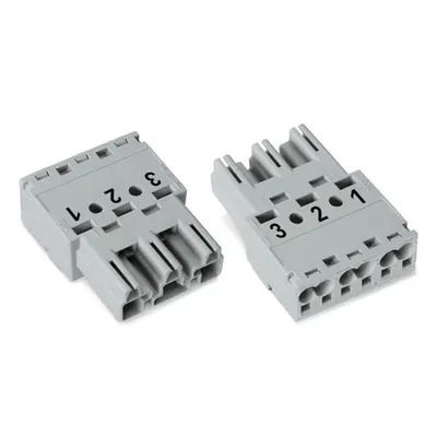 Plug; 3-pole; Cod. B; 4,00 mm²; gray