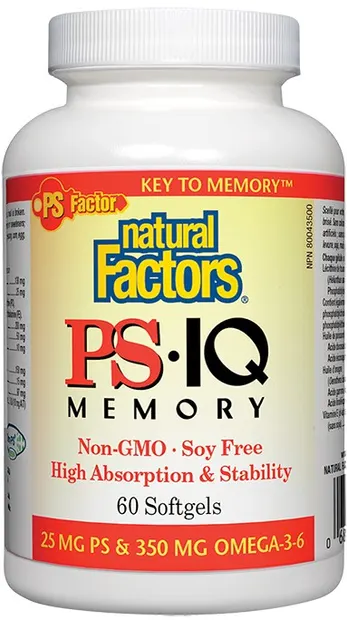 PS-IQ Memory, 498 mg, 60 capsule, Natural Factors