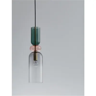 Lampa suspendata MURANO Nisipiu Auriu Metal Glossy Inchis Verde Roz & Deschis Gri Sticla LED E14 1x5 Wat 230 Volt IP20 Fara bec
