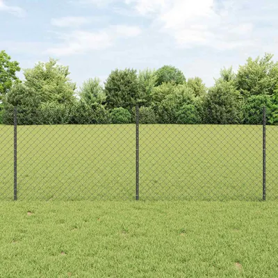 vidaXL Gard de sarma cu stalp 10 x 0,8 m Oțel cu strat de PVC Gri