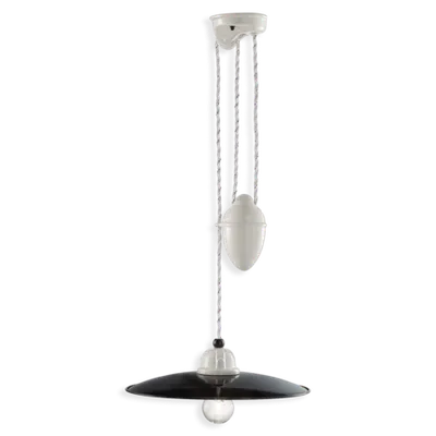 Lampa Suspendata Sospensione D.30 / Rise and Fall Pendant D.30 Retro B&w Finish - C1616