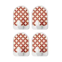 Set 4 x Agatatoare Autoadezive Qlux, Portocaliu, din Plastic