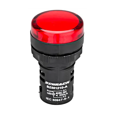 Lampa de semnalizare cu LED, monobloc, 24V-AC/DC, rosu