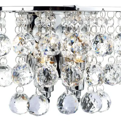 Aplica Pluto 2 Light Wall Light Polished Chrome Crystal
