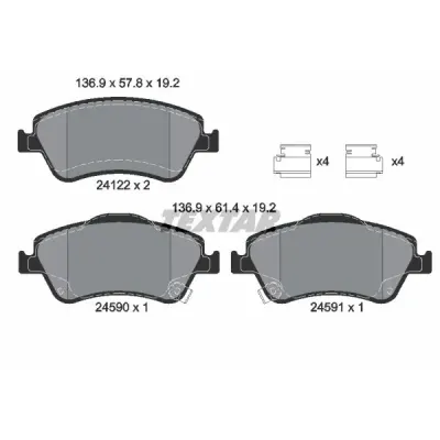 Set placute frana, frana disc TEXTAR 2412201