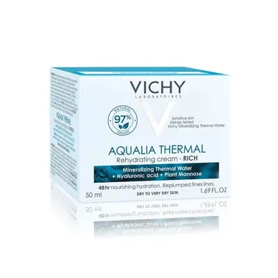 Crema hidratanta ten uscat si foarte uscat Aqualia Thermal Rich, 50 ml, Vichy