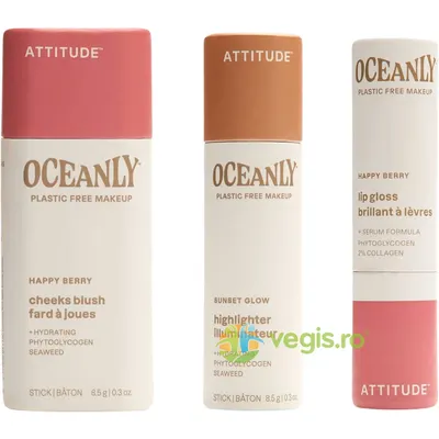 Set de Machiaj Happy Berry Blush 8.5g + Iluminator 12g + Balsam de Buze 3.4g
