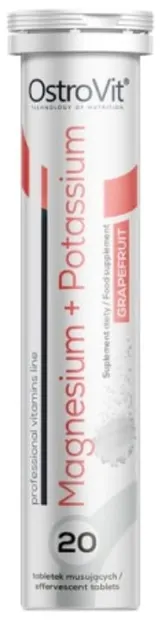 Magnesium + Potassium + B6, grapefruit, 20 tablete, OstroVit
