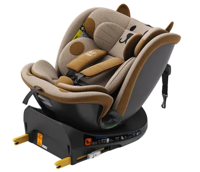 Scaun auto Buf Boof B-Joy Deluxe OrangeCat iSize cu isofix, pozitie somn 155 grade, rotativ 360 grade, 40-150 cm