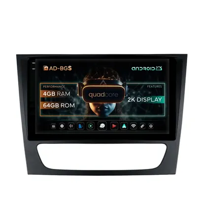 Navigatie 2K Mercedes Benz W211 CLS, Android, S-Quadcore 4GB RAM + 64GB ROM, 9.5 Inch - AD-BGS90042K+AD-BGRKIT415