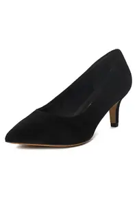 Pantofi dama - piele naturala - varf ascutit - negru