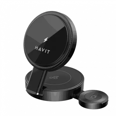 Incarcator Retea Wireless HAVIT W3100 3in1, 15W, 1.67A, Negru