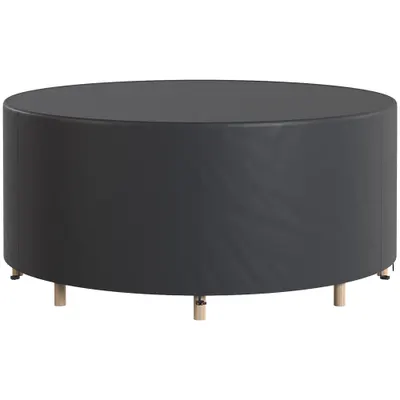 Outsunny Husă impermeabilă pentru mobilier de grădină pentru masă rotundă, țesătură Oxford 420D pentru exterior, Ø200 x 80 cm, negru | Aosom Romania