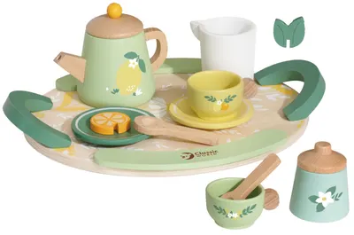 Set din lemn Classic World - Set retro de ceai, 14 piese