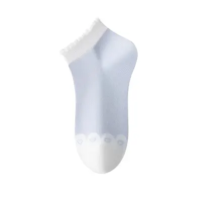 Sosete pentru dama, SS196, Albastru/Alb, marime universala (35-39)