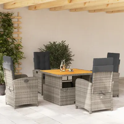 Gossi set mobilier de gradina cu perne, 5 piese, gri, poliratan