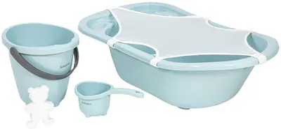 Set pentru baie bebe BabyJem - 5 piese , Soft Blue