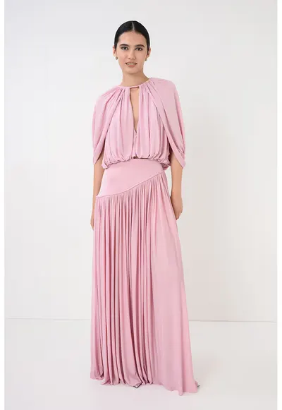 Bluza drapata cu maneci liliac Alchemy - Roz prafuit