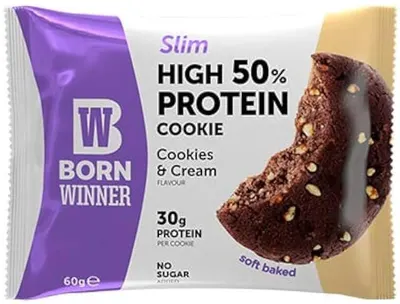 Slim Protein Cookie, ciocolată dublă, 60 g, Born Winner