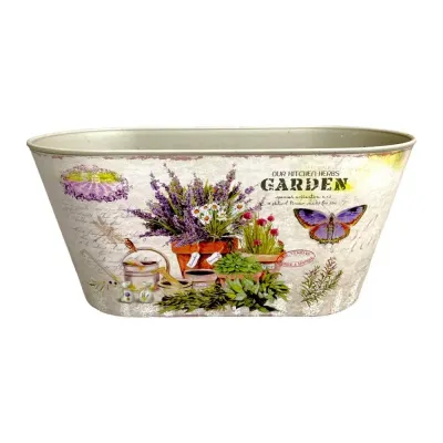 Ghiveci oval din plastic model Garden 13x25x11.5cm - Default Title