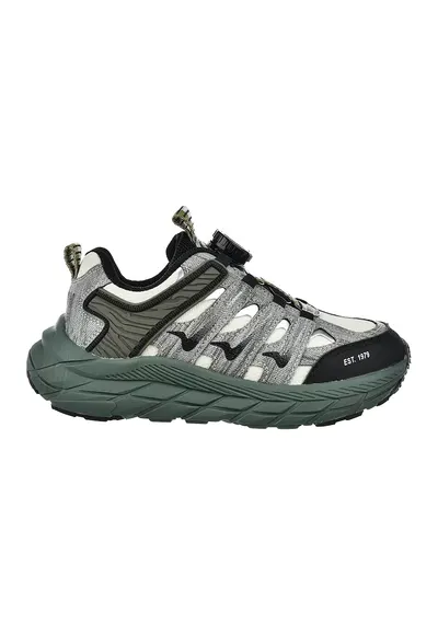 Pantofi sport cu logo si sireturi - Alb/Gri