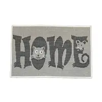 Covor Dreptunghiular pentru Usa de Intrare, Gri / Negru, 50 x 80 cm, Antiderapant, Model Flex Home
