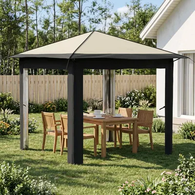 vidaXL Gazebo fără Pereți Laterali 2,6 x 2,6 m Crem și Antracit
