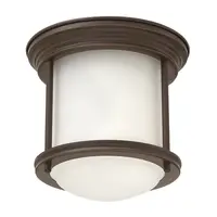 Corp de iluminat decorativ pentru exterior, Hadrian 1 Light Flush Mount – Opal Glass – Oil Rubbed Bronze