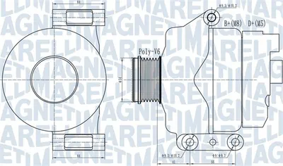 Alternator (14v, 120a) Potrivit Citroen Nemo, Nemo Minivan; Fiat Fiorino Minivan, Grande Punto, Panda, Punto, Punto Evo, Punto Evo Hatchback; Peugeot Bipper Tepee 1.3d 03.09