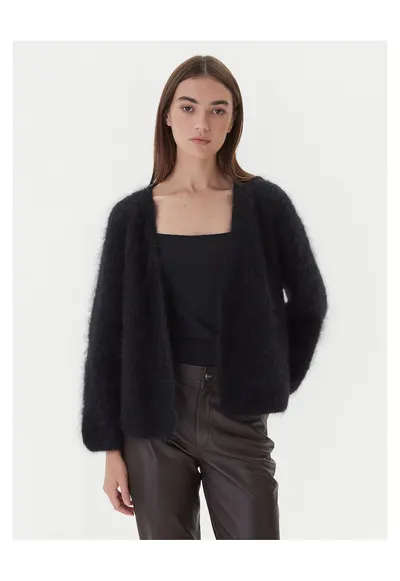 Cardigan dama negru - pulover elegant