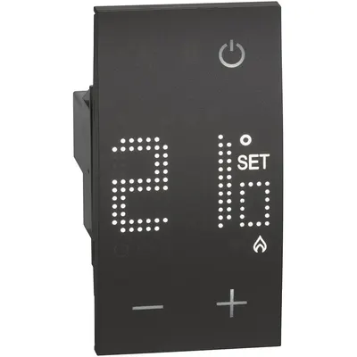 Termostat electronic de camera 2 module Bticino Living Now KG4441, negru